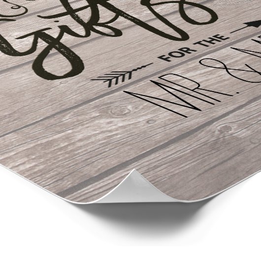 Kaarten voor weddenschappen met houten bloemen poster (Hoek)