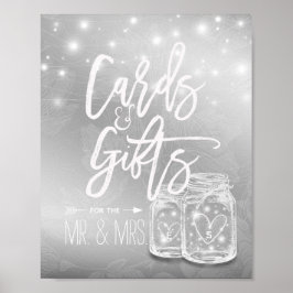 Kaarten voor weduwen geven Mason Jars String Light Poster