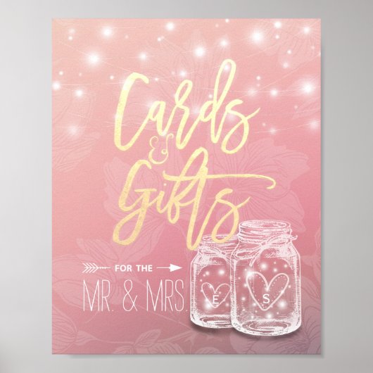 Kaarten voor weduwen geven Mason Jars String Light Poster (Voorkant)