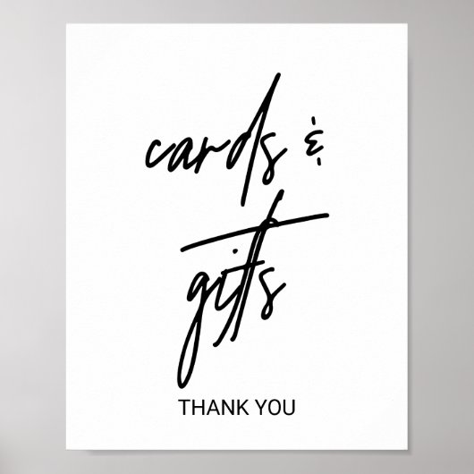 Kaarten voor Whimsical Calligraphy en Gifts Sign Poster (Voorkant)