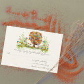 Kaarten voor Whimsical Flower Tree Wedding Respons RSVP Kaartje