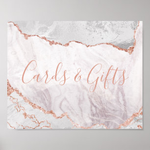 Kaarten voor White & Roos Gold Agate en Gifts Tabl Poster