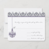 Kaarten voor Wisteria Paarse Chandelier Response RSVP Kaartje (Achterkant)