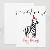 Kaarten voor Zebra kerstmis (Voorkant / Achterkant)