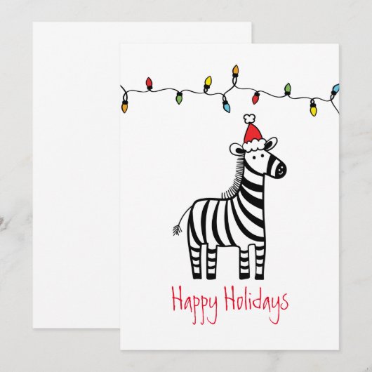 Kaarten voor Zebra kerstmis (Voorkant / Achterkant)