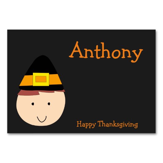 Kaarten voor zwarte aangepaste Thanksgiving Pilgri (Voorkant)