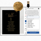 Kaarten voor zwarte en goudzetplannen met gastname