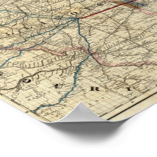 Kaarten waarop de Indiana te zien is Poster (Hoek)