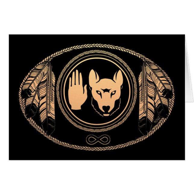 Kaarten Wolf Native Art Kaarten Metis (Voorkant Horizontaal)