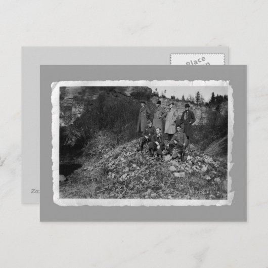  kaarten - WW2-mannen op heuvel (Voorkant / Achterkant)