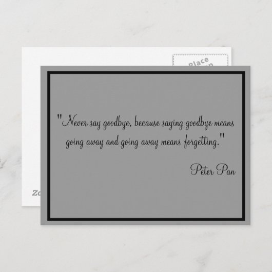 Kaarten zeggen nooit afscheid (Voorkant / Achterkant)