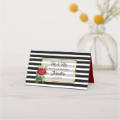 Kaarten zwarte en witte roodbruine weddenschappen plaatskaartje (Achterkant)