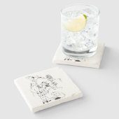 Kaartenbadge Stenen Onderzetter (Zijkant)