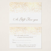 Kaartencertificaat kerstmis/feestdag gouden confet visitekaartje (Voorkant /achterkant)