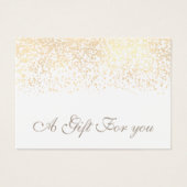 Kaartencertificaat kerstmis/feestdag gouden confet visitekaartje (Voorkant)