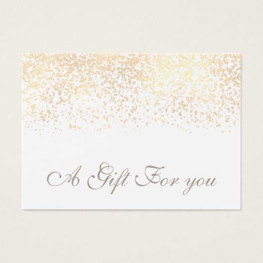 Kaartencertificaat kerstmis/feestdag gouden confet visitekaartje (Voorkant)