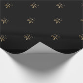Kaartenhouder zwart en gouden kerst cadeaupapier (Hoek)