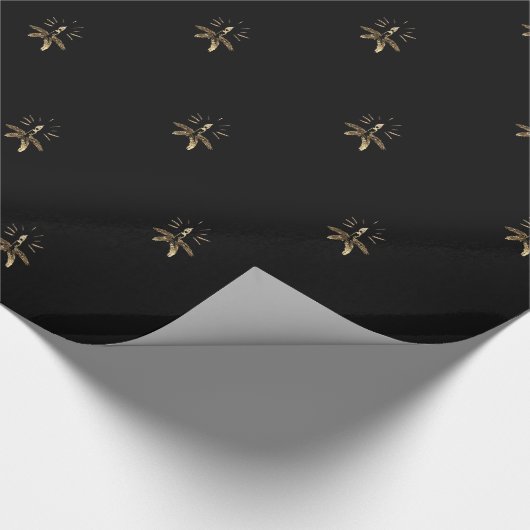 Kaartenhouder zwart en gouden kerst cadeaupapier (Hoek)