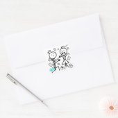 Kaartenhuis Vierkante Sticker (Envelop)