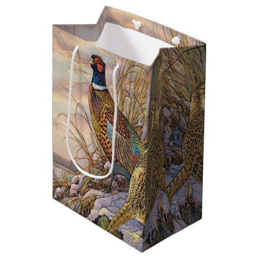 Kaartenkaarsen voor fazant medium cadeauzakje (Voorkant Gekanteld)