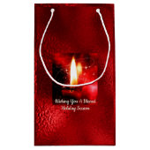 Kaartenkaarsje Rood Folie Holiday Gift Bag Klein Cadeauzakje (Achterkant)