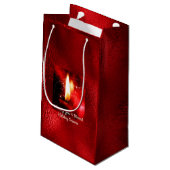 Kaartenkaarsje Rood Folie Holiday Gift Bag Klein Cadeauzakje (Achterkant Gekanteld)
