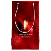 Kaartenkaarsje Rood Folie Holiday Gift Bag Klein Cadeauzakje (Voorkant)