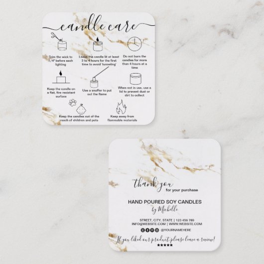 Kaartenkaart Hartelijk dank voor uw kaart met lief Vierkante Visitekaartje (Voorkant / Achterkant)