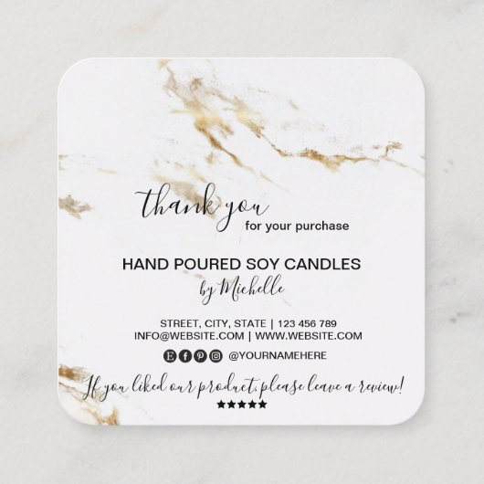 Kaartenkaart Hartelijk dank voor uw kaart met lief Vierkante Visitekaartje (Achterkant)