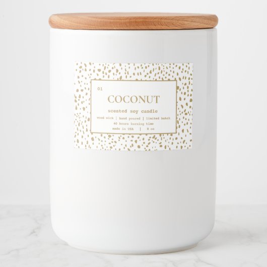 Kaartenlabel Dalmatiaans patroon ontwerp Voedselcontainer Etiket (Voorkant)