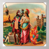  kaartenlabel met Native American Chief Poster (Voorkant)