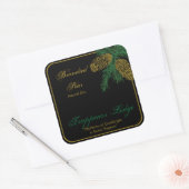 Kaartenlabel voor spuce Pine Cone Vierkante Sticker (Envelop)