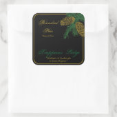 Kaartenlabel voor spuce Pine Cone Vierkante Sticker (Tas)