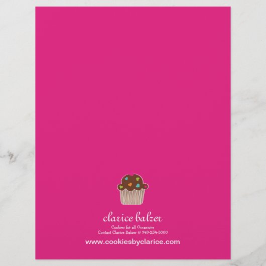 Kaartenlijstbrochure voor gebak flyer (Achterkant)