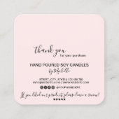 Kaartenpas Hartelijk dank Kaart Voeg uw Logo toe Vierkante Visitekaartje (Achterkant)