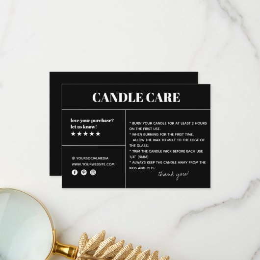 Kaartenzorg Dank u Verpakkende Kaart (Voorkant / Achterkant in situ)