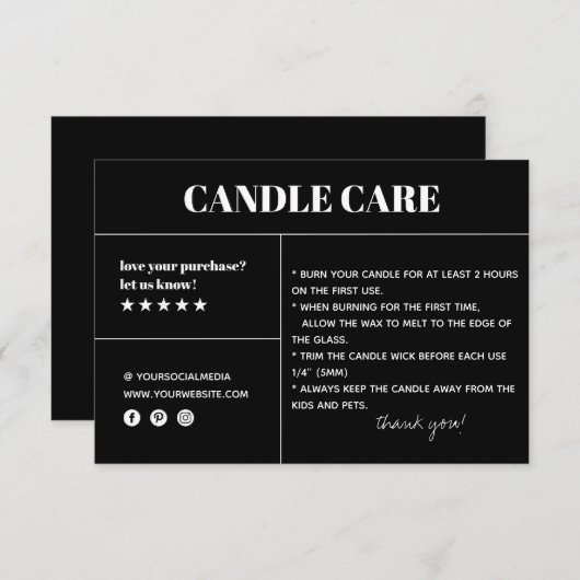 Kaartenzorg Dank u Verpakkende Kaart (Voorkant / Achterkant)