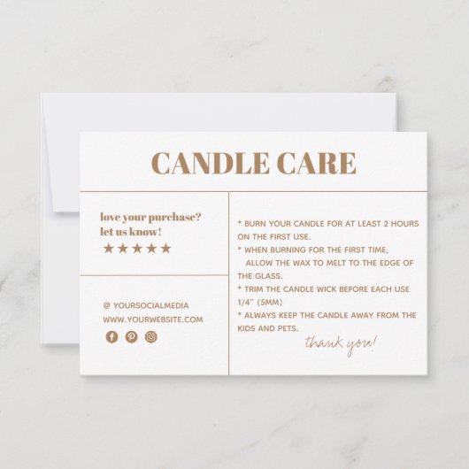 Kaartenzorg Dank u Verpakkende Kaart (Voorkant)