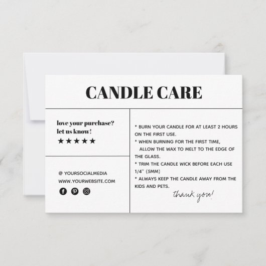 Kaartenzorg Dank u Verpakkende Kaart (Voorkant)