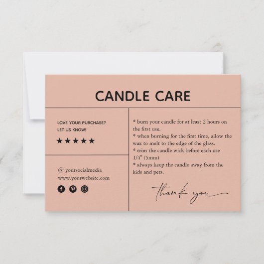 Kaartenzorg Dank u Verpakkende Kaart (Voorkant)