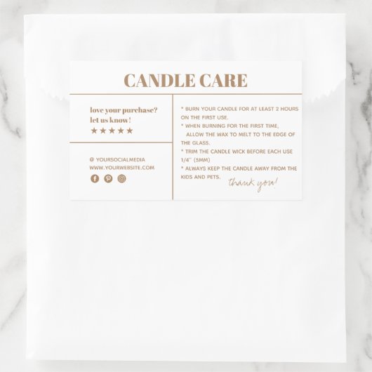 Kaartenzorg Dank u Verpakkende Sticker (Tas)