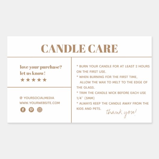 Kaartenzorg Dank u Verpakkende Sticker (Voorkant)