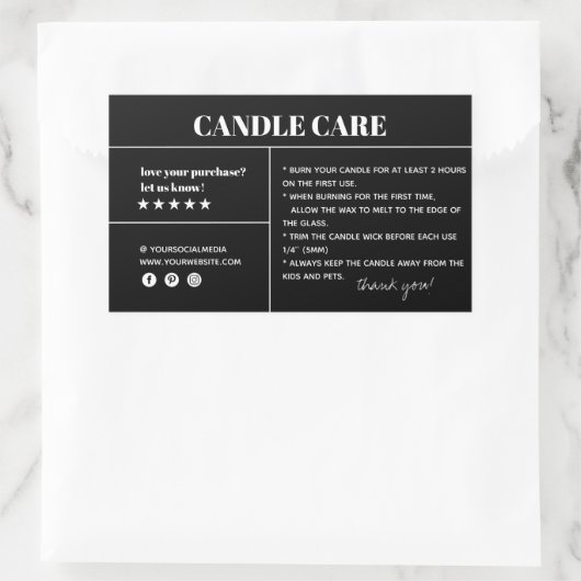 Kaartenzorg Dank u Verpakkende Sticker (Tas)