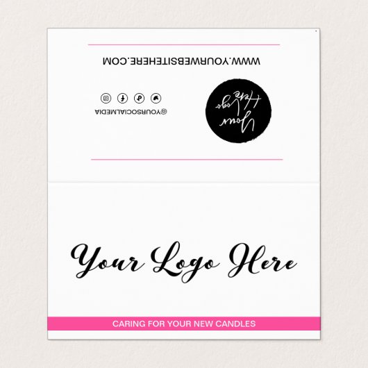 Kaartenzorg en Bedankt van de Klant Gevouwen Visit Visitekaartje (Buitenkant ongevouwen)