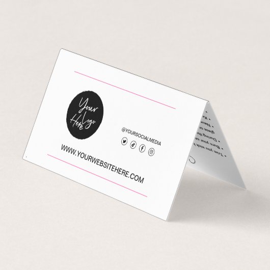 Kaartenzorg en Bedankt van de Klant Gevouwen Visit Visitekaartje (Achterkant)