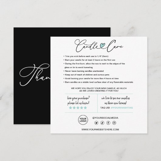 Kaartenzorg Hartelijk dank Bedankkaart (Voorkant / Achterkant)