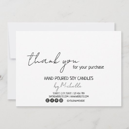 Kaartenzorg Hartelijk dank Logo Eenvoudig modern Bedankkaart (Achterkant)