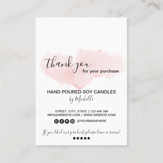 Kaartenzorginstructies Kaart Eenvoudig Logo toevoe Visitekaartje (Achterkant)