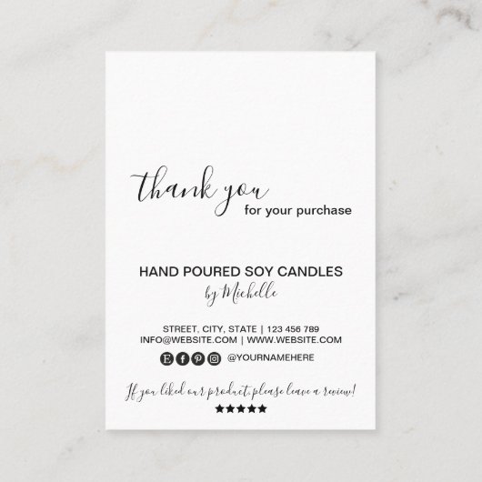 Kaartenzorginstructies Kaart Eenvoudig Logo toevoe Visitekaartje (Achterkant)