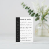 Kaartenzorginstructies Kaart Eenvoudig Logo toevoe Visitekaartje (Staand voorkant)